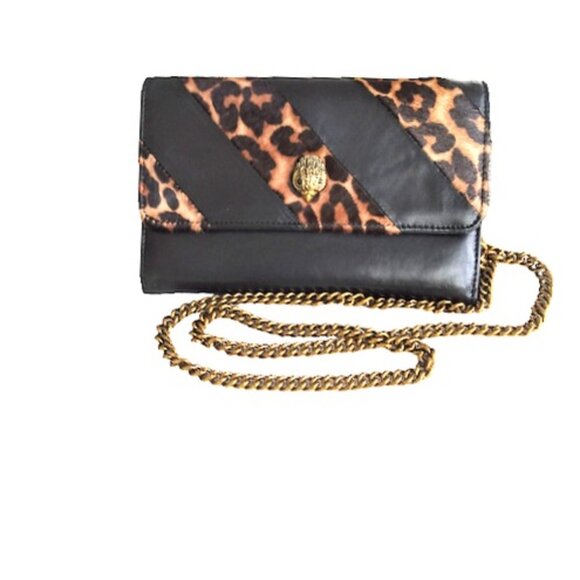 Kurt Geiger Handbags - Kurt Geiger London Kensington Leopard Print Black Calfskin Crossbody